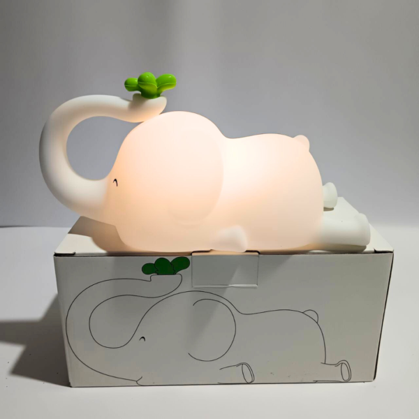 Lazy Elephant Multifunctional Silicone Night Lamp – Soft, Dimmable & Adorable Bedside Light - Image 4