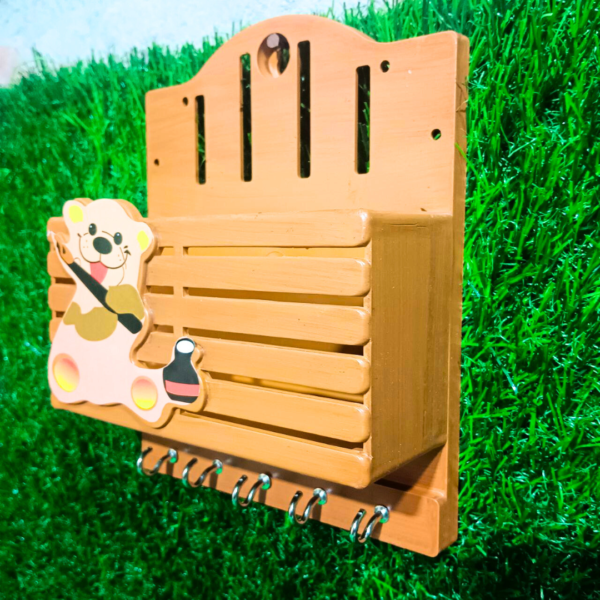 Wooden Design Plastic Teddy House Key Holder – Adorable & Functional Key Organizer - Image 4