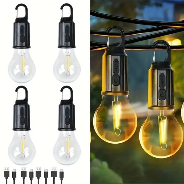 Rechargeable Camping Light with Three-Level Brightness, Easy to Carry, Hanging Waterproof Lamp - Image 3