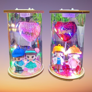 Romantic Love Heart Couple Showpiece with LED Lighting – Perfect Gift & Home Decor
