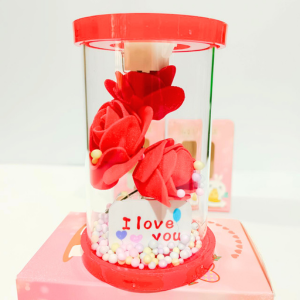 Glass Dome Love Rose Flower Showpiece – Perfect Gift for Birthday, Wedding & Any Event